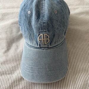 Anine Bing Denim Cap with Logo